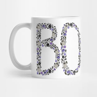 Halloween Boo Line Art - Purple Mug